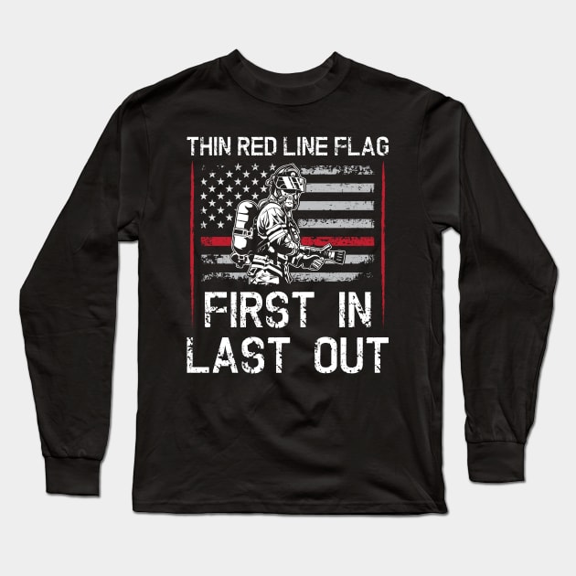 thin red line firefighter Long Sleeve T-Shirt by Jandjprints